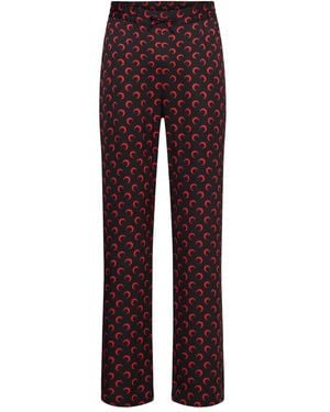 Marine Serre Moon-Print Drawstring Regular Trousers - Red