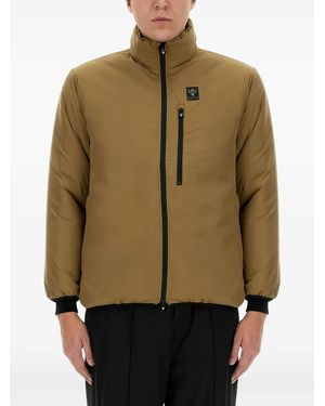 South2 West8 Logo-Patch Zip Jacket - Natural