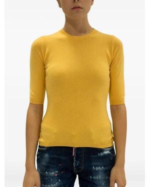 LA ROSE Crew-Neck Jumper - Yellow