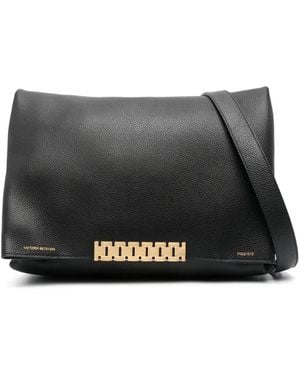 Victoria Beckham Large Chain Pouch Leather Shoulder Bag - Black