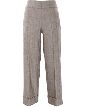 D.exterior Herringbone Cuff Trousers - Grey