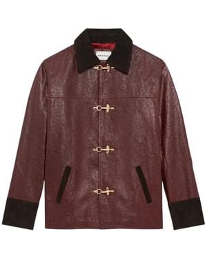 Drole de Monsieur Textured Leather Jacket