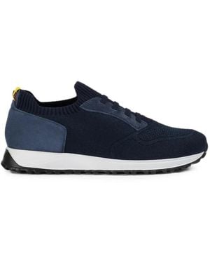 Doucal's Knitted Paneled Sneakers - Blue