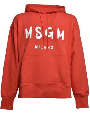MSGM Logo Hoodie - Red