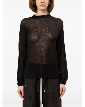 Rick Owens Penta Sheer Jumper - Black