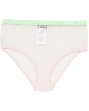 Pinko Love Birds Slip Mit Logo-Bund - Weiß