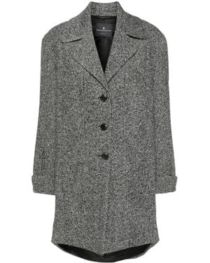 Ermanno Scervino Herringbone-Pattern Coat - Grey