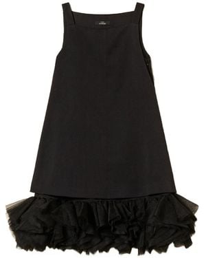 Twinset Tulle Flounces Mini Dress - Black