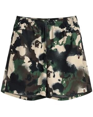 A Bathing Ape Map Camo Swim Shorts - Black