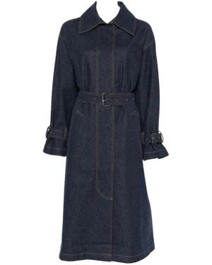 Psophia Belted Denim Coat - Blue