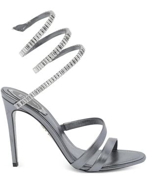 Rene Caovilla 105Mm Crystal-Embellished Heeled Sandals - Metallic