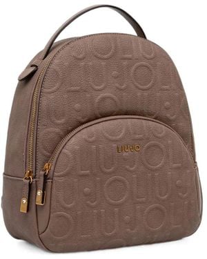 Liu Jo Logo-Embossed Backpack - Brown