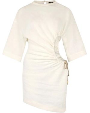 Roberto Cavalli Linen Mini Dress - Natural