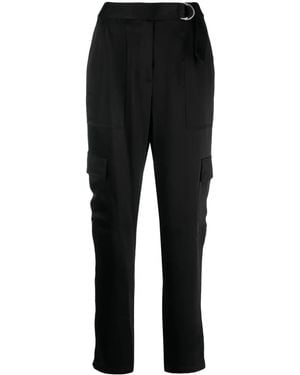 Jonathan Simkhai Tapered-Leg Satin Trousers - Black