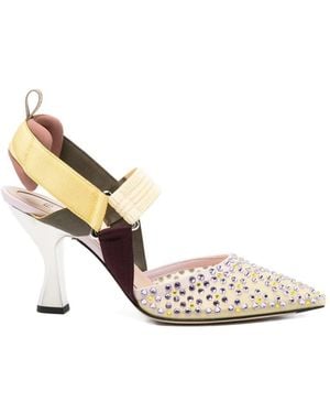 Fendi Colibrì Embellished Court Shoes - White