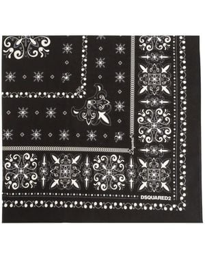 DSquared² Baroque-Print Scarf - Black