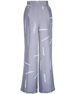 Kiton Creased Palazzo Pants - Blue