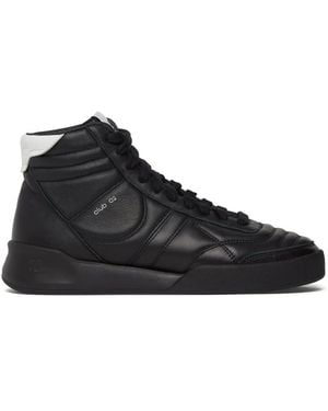 Courreges Mid Club 02 Leather Trainers - Black