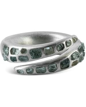 Parts Of 4 Split Mountain Aquamarine Ring - Grey