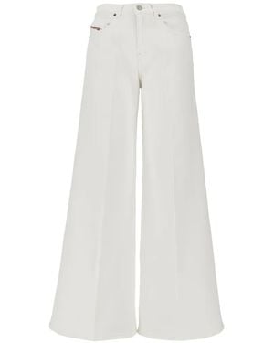 DIESEL Wide-Leg High-Waist Jeans - White