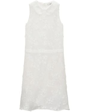 Dorothee Schumacher Mini Light Volumes Floral-Embroidered Sleeveless Dress - White