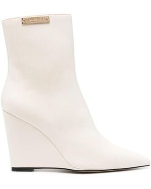 Twinset 100Mm Logo-Plaque Boots - White