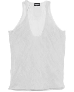Giorgio Armani Semi-Transparentes Trägershirt - Weiß