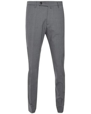 Luigi Borrelli Napoli Pressed-Crease Tailored Trousers - Grey
