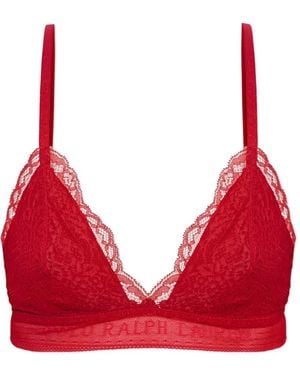Polo Ralph Lauren Lace-Trim Triangle Bra - Red