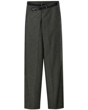 DARKPARK Belted Palazzo Pants - Grey