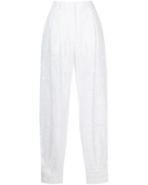 Alberta Ferretti Cut Out-Detail High-Waisted Pants - White