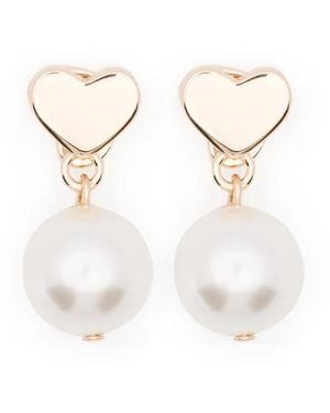 Maje Heart Glass Earrings - White