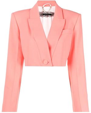 Patrizia Pepe Peak-Lapel Cropped Blazer - Pink