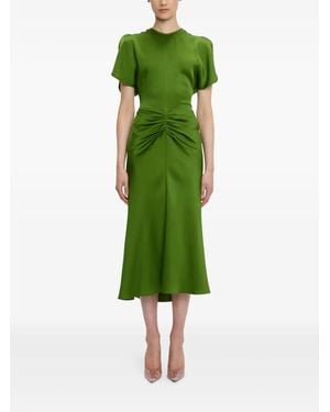 Victoria Beckham Gathered-Waist Dress - Green