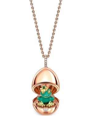 Faberge 18Kt Rose Essence Frog Surprise Diamond Locket Necklace - White
