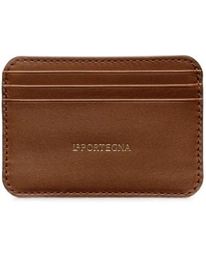 La Portegna Humphrey Leather Cardholder - Brown