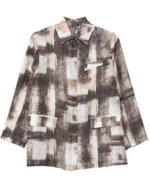 Kiton Abstract-Print Shirt - White