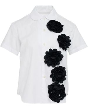 Comme des Garçons Peter Pan-Collar Flower-Embellished Shirt - White