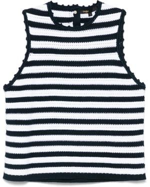 Maje Crochet-Knit Top - Blue