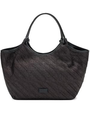 Frau Herringbone-Effect Tote Bag - Black