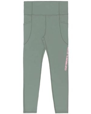 Aape By A Bathing Ape Moonface Logo-Print Leggings - Green