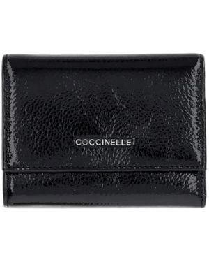 Coccinelle Crinkled-Leather Wallet - Black