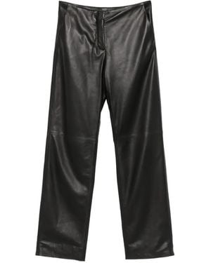TOTEME Easy Leather Trousers - Black