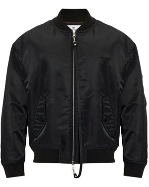 Courreges Logo-Patch Bomber Jacket - Black