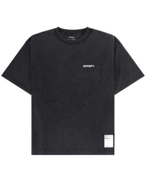 Satisfy Camiseta Mothtech Con Efecto Desgastado - Azul