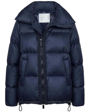 Sacai Quilted Funnel-Neck Puffer Jacket - Blue