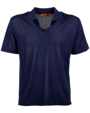 Cruna Polo À Col V Levante - Blue