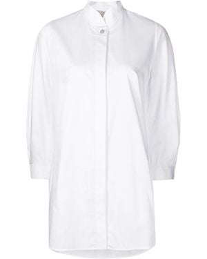 Shiatzy Chen Cotton Mandarin-Collar Shirt - White