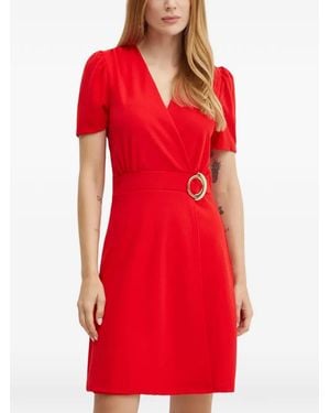 Morgan Buckle-Detail Mini Dress - Red