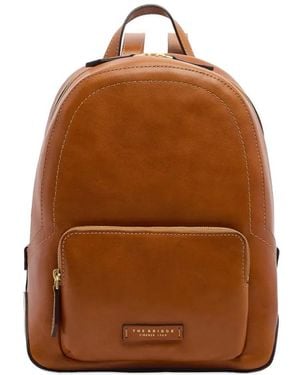 The Bridge Larissa Front-Pocket Leather Backpack - Brown